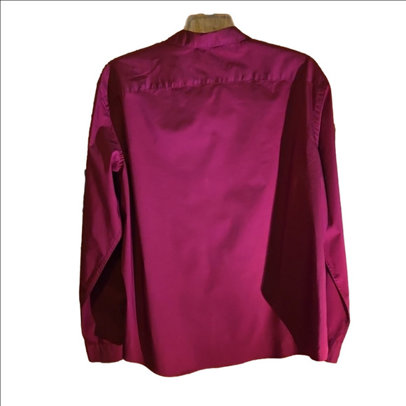 Mix & NY Slim Fit Dress Shirt Burgundy Button Down Long Sleeve Men size XXL - Picture 4 of 11